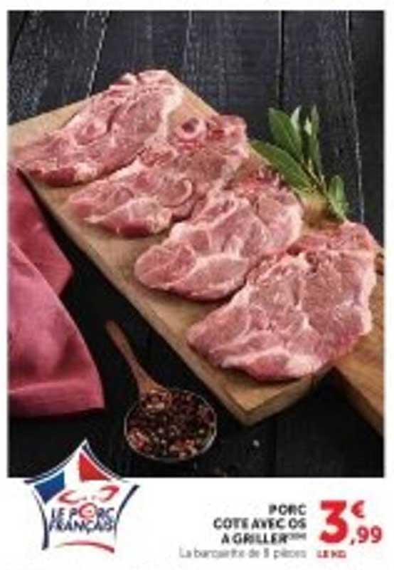PORC COTE AVEC OS A GRILLER