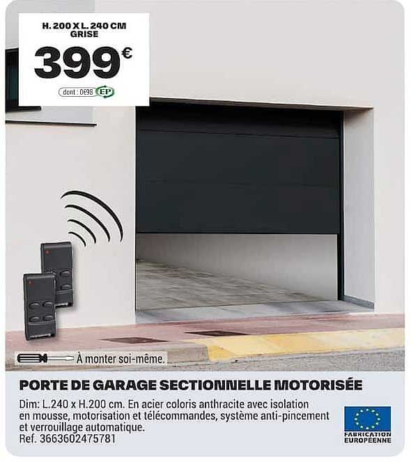 PORTE DE GARAGE SECTIONNELLE MOTORISÉE
