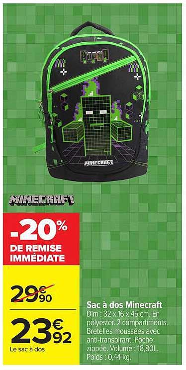 Sac à dos Minecraft