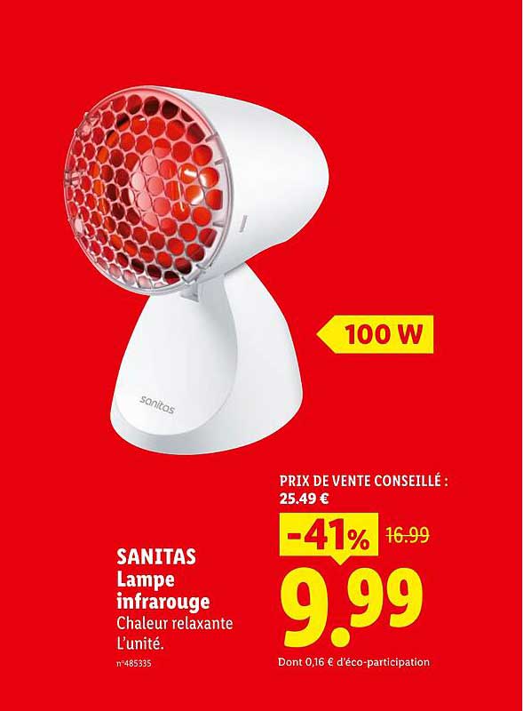 SANITAS Lampe infrarouge Chaleur relaxante L’unité.