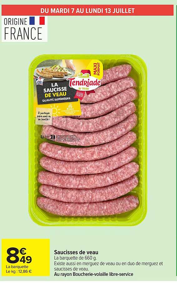 Saucisses de veau