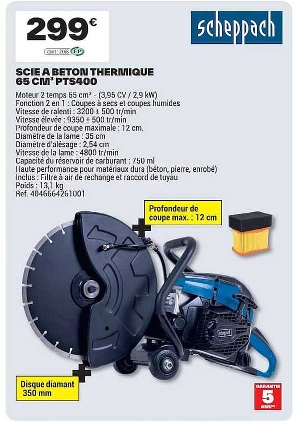 SCIE A BETON THERMIQUE 65 CM³ PTS400