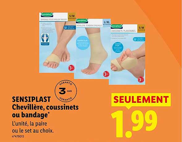 SENSIPLAST Cheville, coussinets ou bandage*