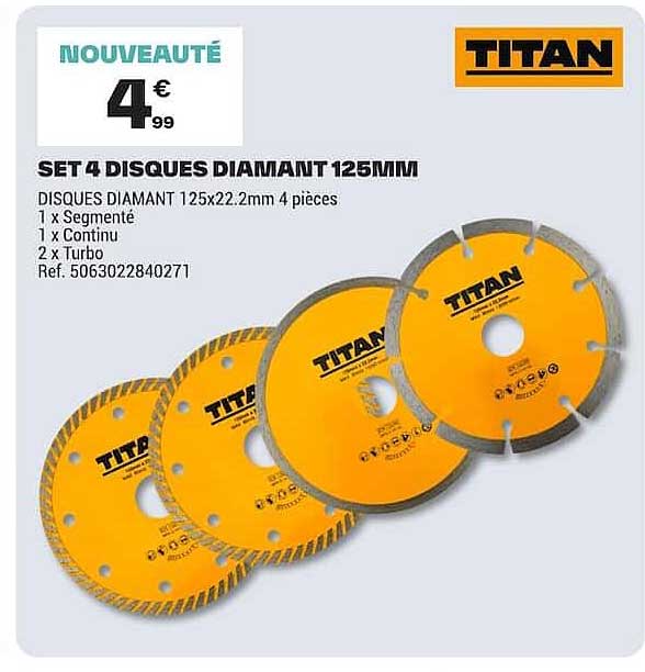 SET 4 DISQUES DIAMANT 125MM