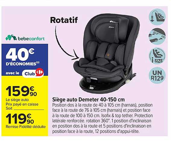 Siège auto Demeter 40-150 cm