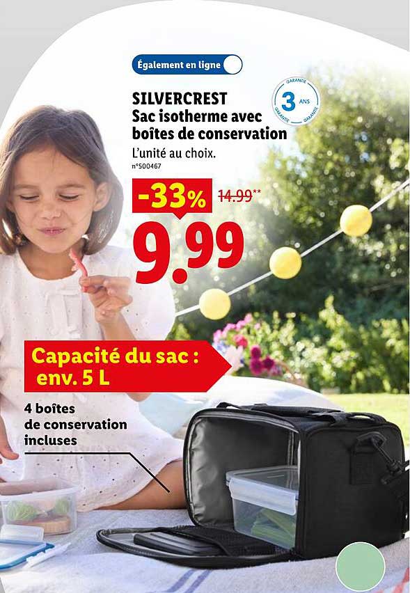 SILVERCREST Sac isotherme avec boîtes de conservation