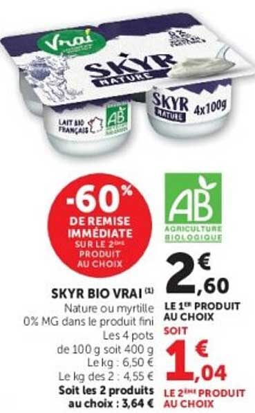 SKYR BIO VRAI Nature ou myrtille