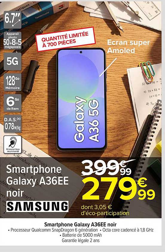 Smartphone Galaxy A36EE noir