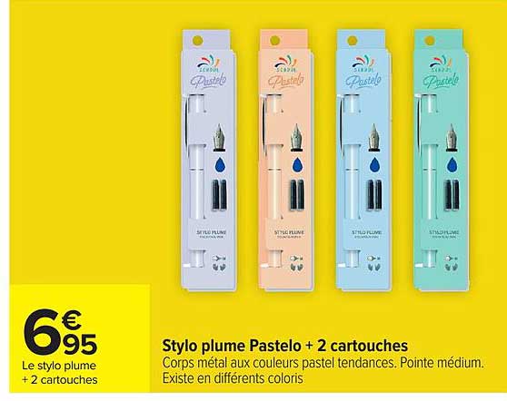 Stylo plume Pastelo + 2 cartouches