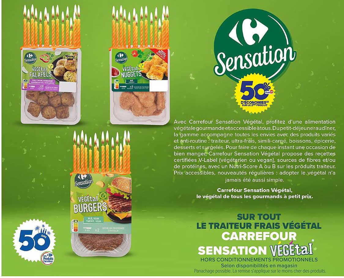 SUR TOUT LE TRAITEUR FRAIS VÉGÉTAL CARREFOUR SENSATION VÉGÉTAL