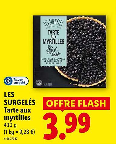 Tarte aux myrtilles 430 g (1 kg = 9,28 €)
