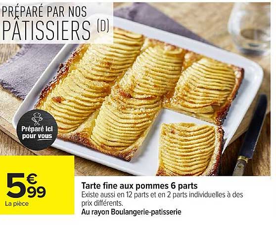 Tarte fine aux pommes 6 parts