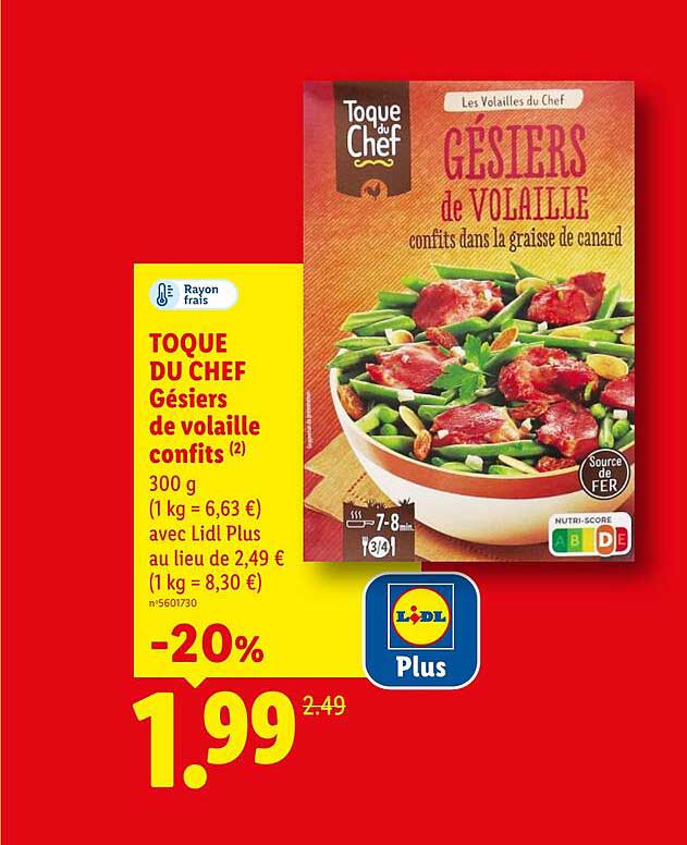 TOQUE DU CHEF Gésiers de volaille confits