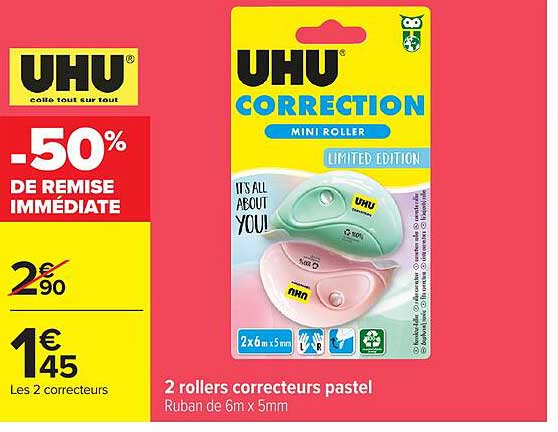 UHU
-50% DE REMISE IMMÉDIATE