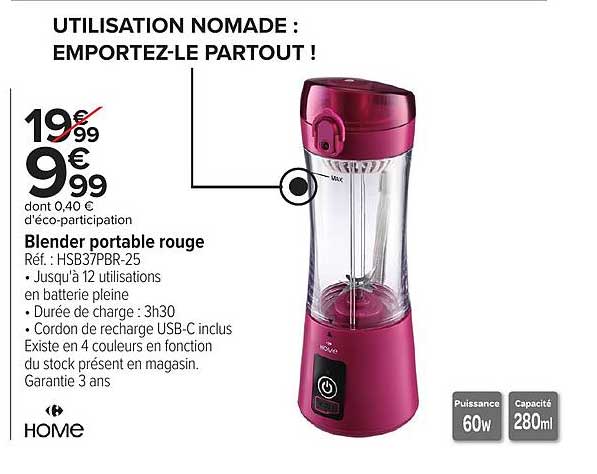 UTILISATION NOMADE : EMPORTEZ-LE PARTOUT !