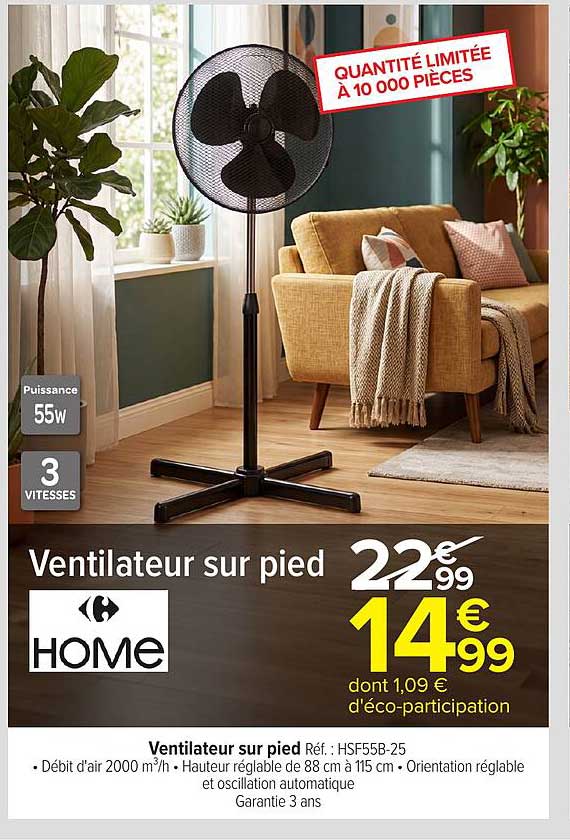 Ventilateur sur pied