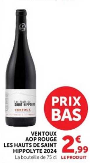 VENTOUX AOP ROUGE LES HAUTS DE SAINT HIPPOLYTE 2024