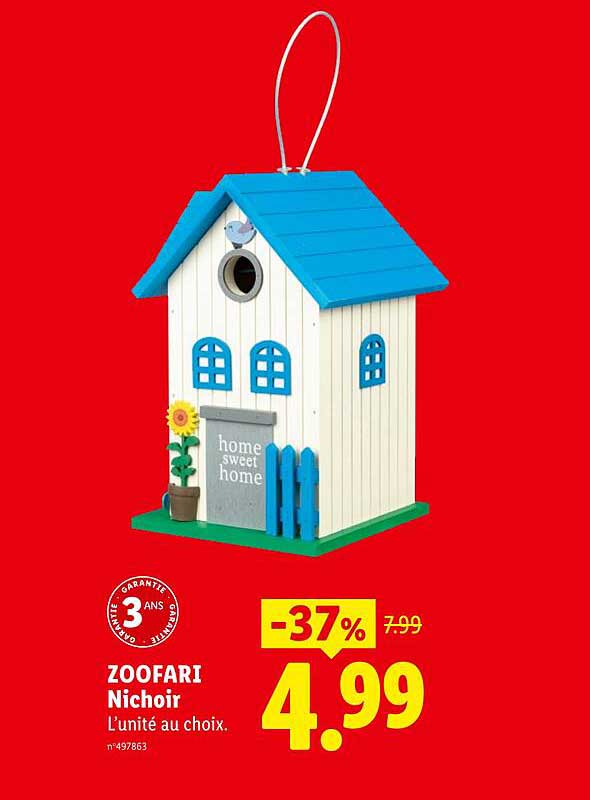 ZOOFARI Nichoir L'unité au choix.