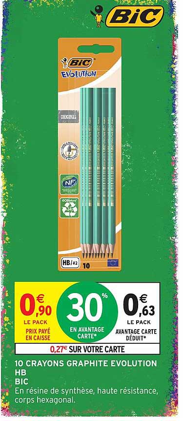 10 CRAYONS GRAPHITE EVOLUTION HB BIC