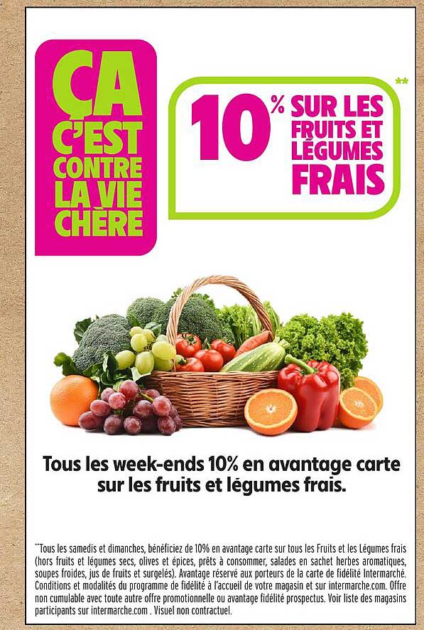 10% sur les fruits et légumes frais