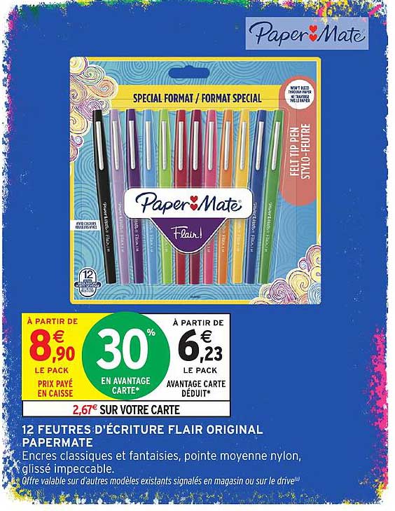 12 FEUTRES D'ÉCRITURE FLAIR ORIGINAL PAPERMATE