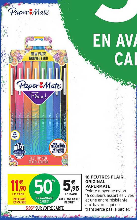 16 FEUTRES FLAIR ORIGINAL PAPERMATE