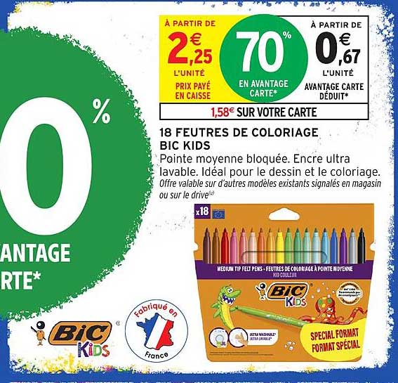 18 FEUTRES DE COLORIAGE BIC KIDS