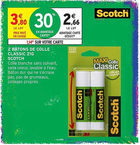 2 BÂTONS DE COLLE CLASSIC 21G SCOTCH