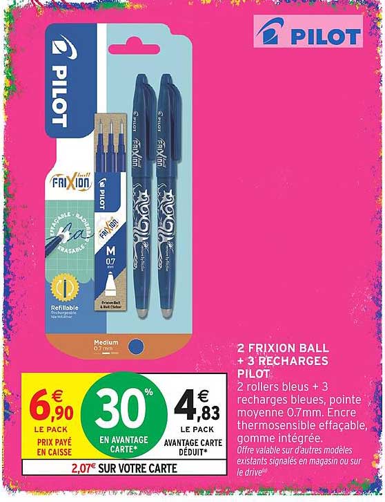 2 FRIXION BALL + 3 RECHARGES PILOT