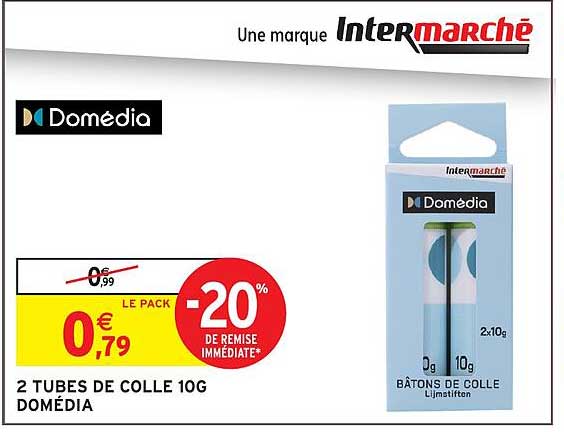 2 TUBES DE COLLE 10G DOMÉDIA