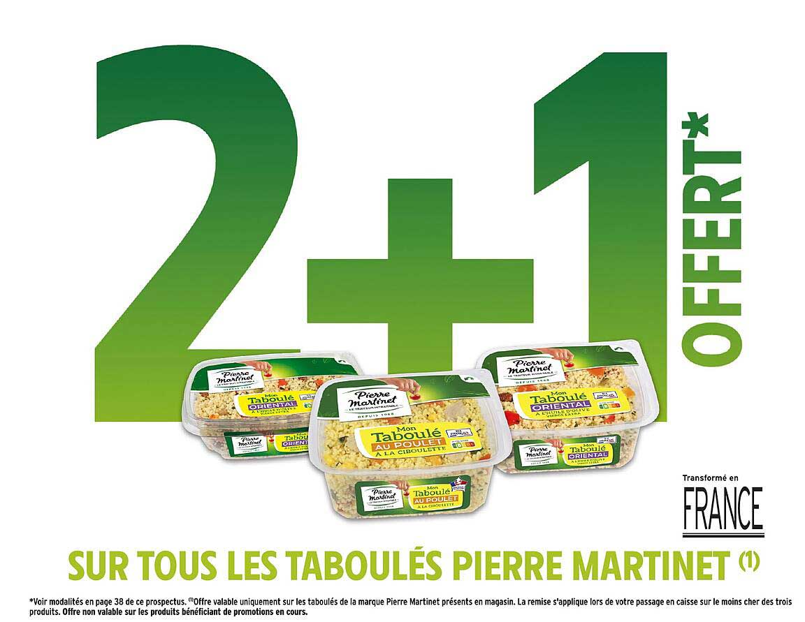2+1 OFFERT* SUR TOUS LES TABOULÉS PIERRE MARTINET (1)