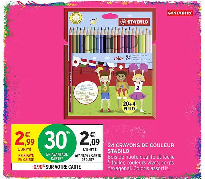 24 CRAYONS DE COULEUR STABILO