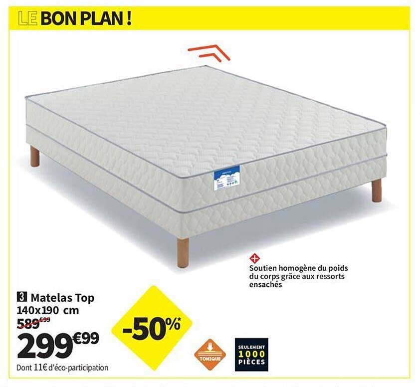 3 Matelas Top 140x190 cm