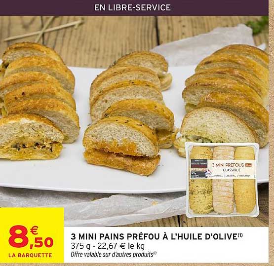 3 MINI PAINS PRÉFOU À L’HUILE D’OLIVE