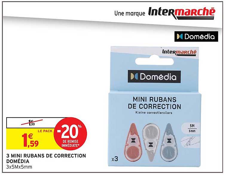 3 MINI RUBANS DE CORRECTION DOMÉDIA