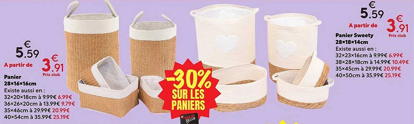 -30% SUR LES PANIERS