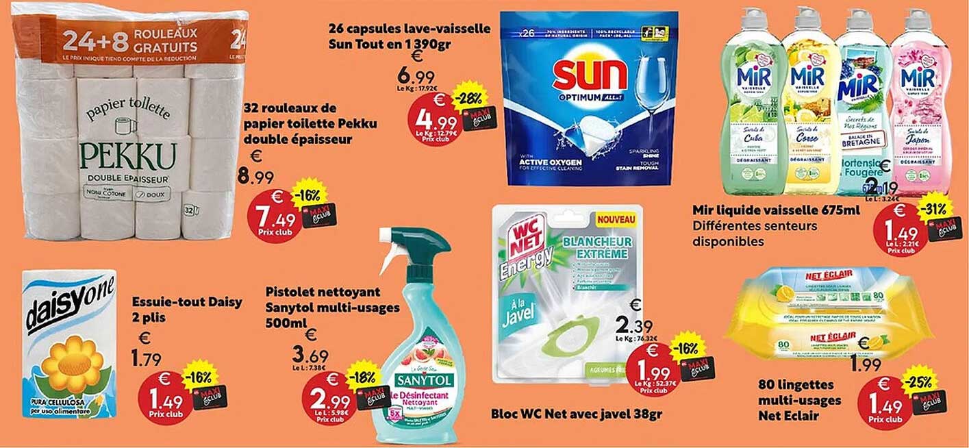 32 rouleaux de papier toilette Pekku double épaisseur