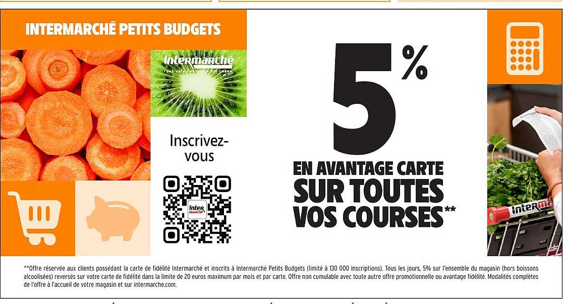 5% EN AVANTAGE CARTE SUR TOUTES VOS COURSES**