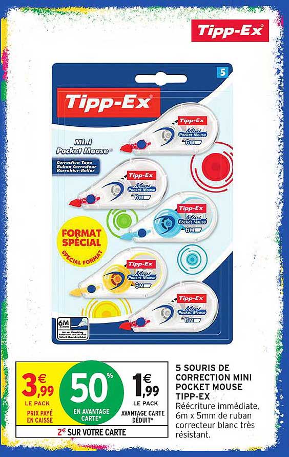 5 SOURIS DE CORRECTION MINI POCKET MOUSE TIPP-EX