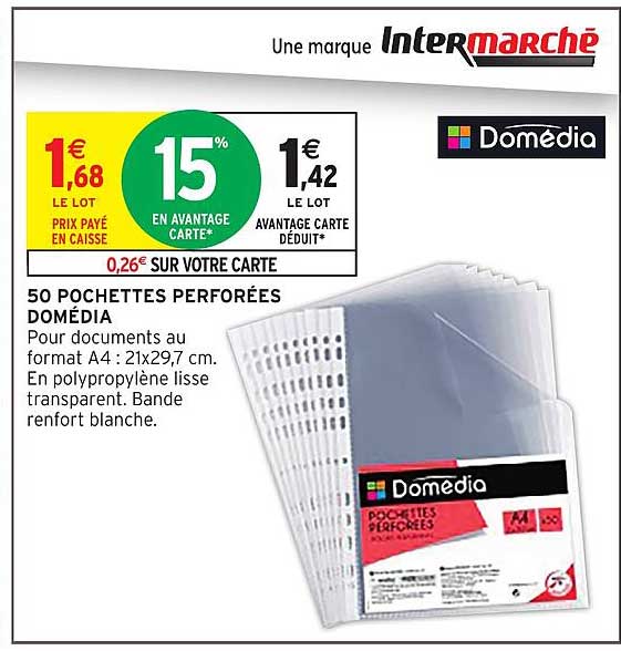 50 POCHETTES PERFORÉES DOMÉDIA
