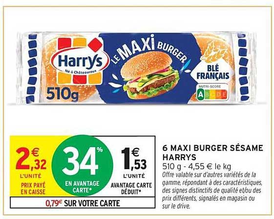 6 MAXI BURGER SÉSAME HARRYS