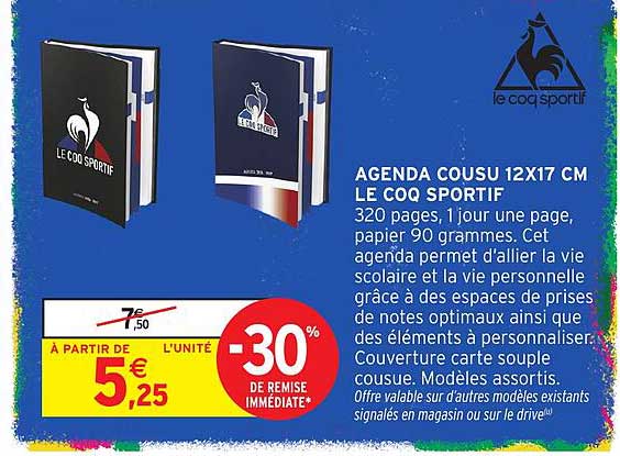 AGENDA COUSU 12X17 CM LE COQ SPORTIF