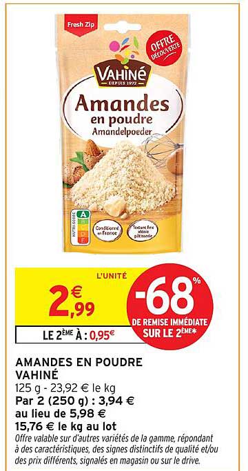 AMANDES EN POUDRE VAHINÉ