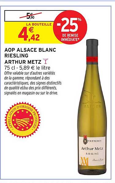 AOP ALSACE BLANC RIESLING ARTHUR METZ