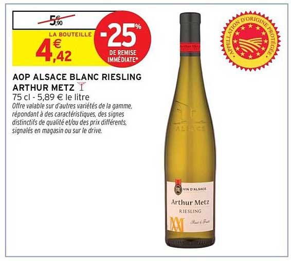 AOP ALSACE BLANC RIESLING ARTHUR METZ