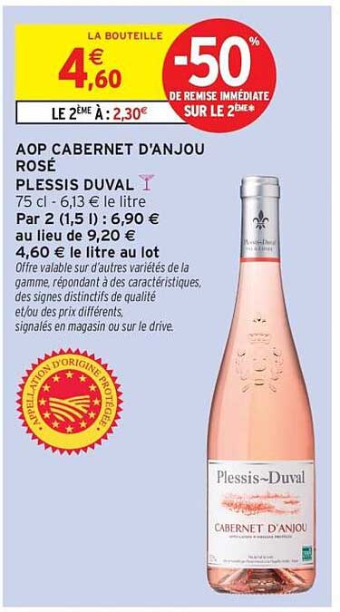 AOP CABERNET D'ANJOU ROSÉ PLESSIS DUVAL