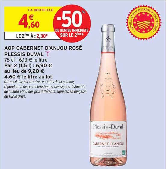 AOP CABERNET D'ANJOU ROSÉ PLESSIS DUVAL