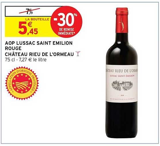 AOP LUSSAC SAINT EMILION ROUGE CHÂTEAU RIEU DE L'ORMEAU