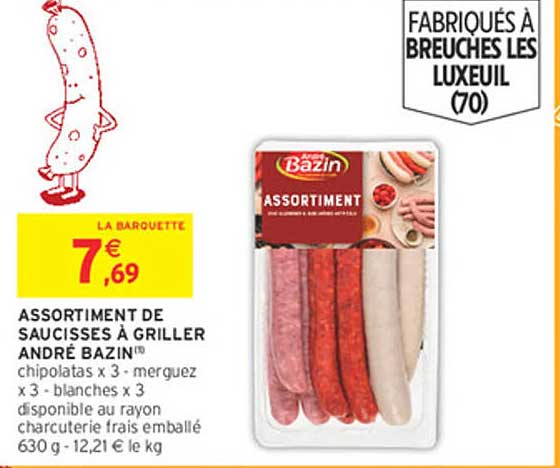 ASSORTIMENT DE SAUCISSES À GRILLER ANDRÉ BAZIN