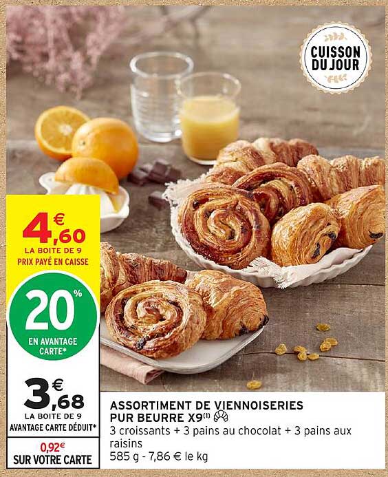 ASSORTIMENT DE VIENNOISERIES PUR BEURRE X9